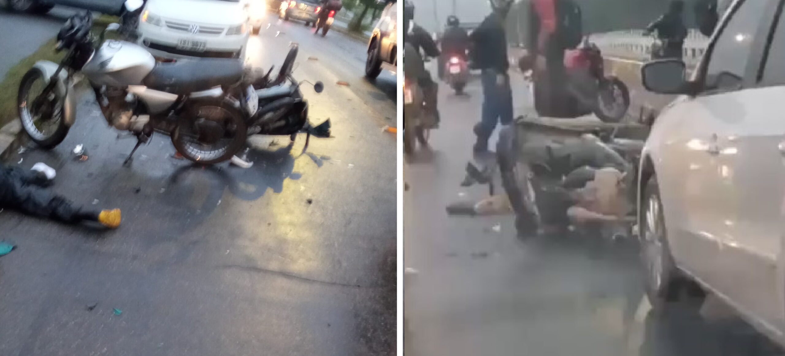Motociclista fica ferido em acidente entre duas motos em Joinville