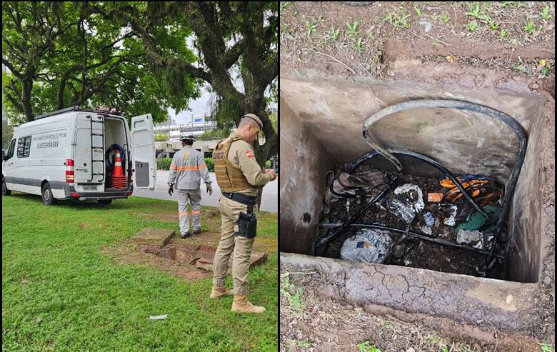 Ladrão sofre queimaduras graves em tentativa de furto de cabos