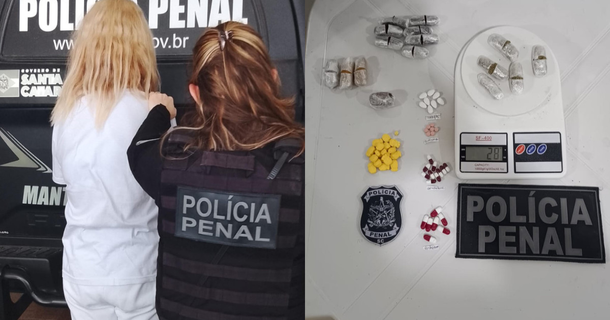 Mulher tenta entrar com drogas escondidas nas coxas em presídio de SC: ‘foi visitar e agora será visitada’
