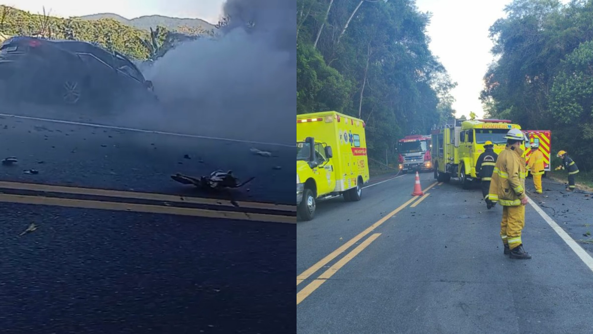 Grave acidente entre três carros mata três pessoas na BR-470