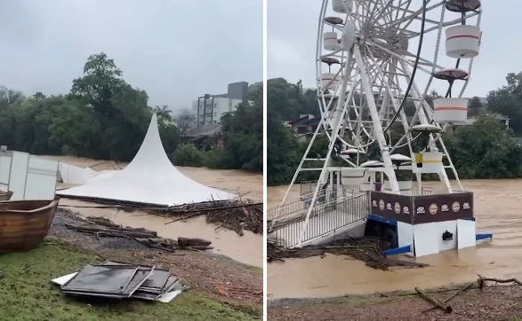 VÍDEO: Chuva atinge parque onde é realizada Schützenfest