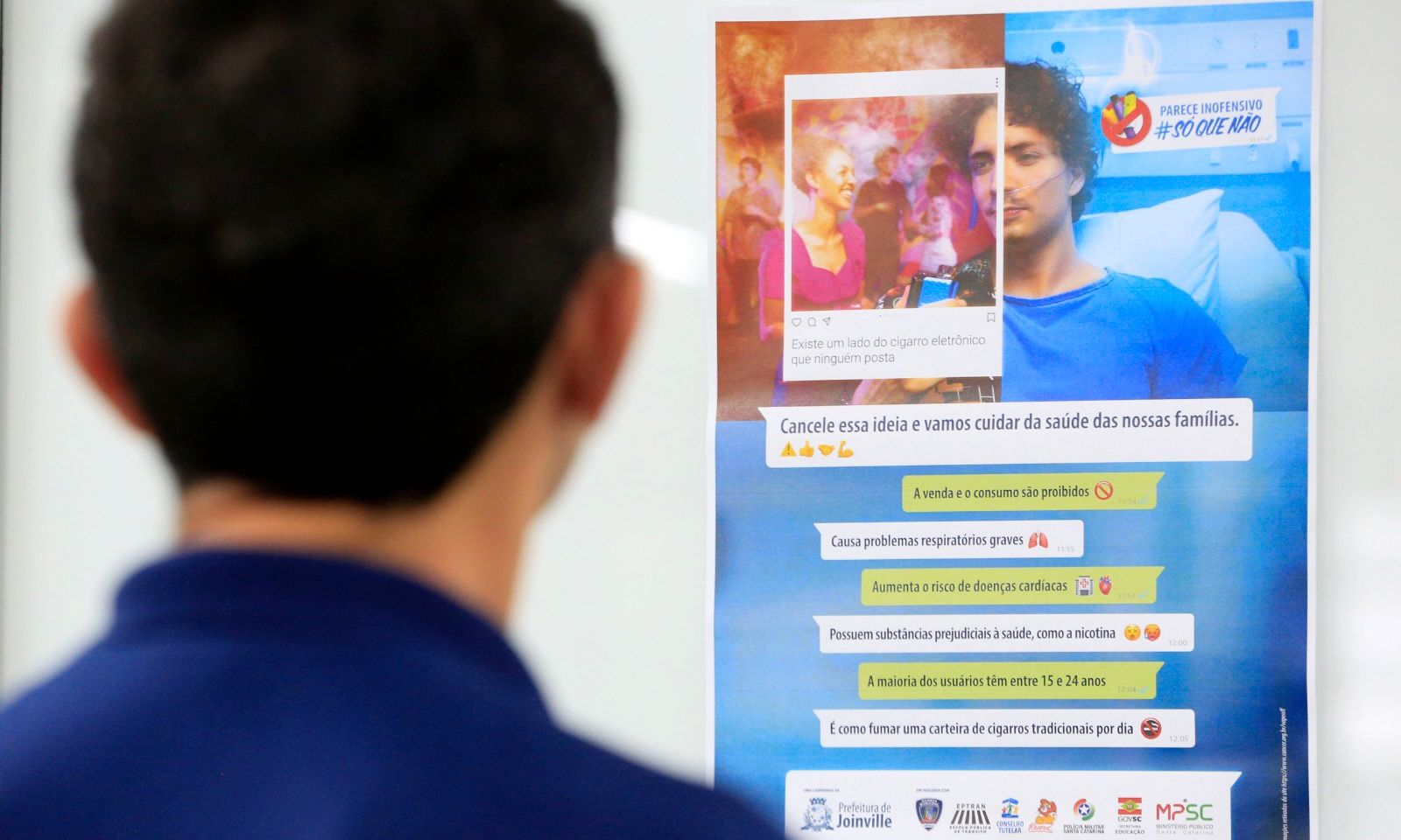 Campanha educativa destaca malefícios do uso do cigarro eletrônico