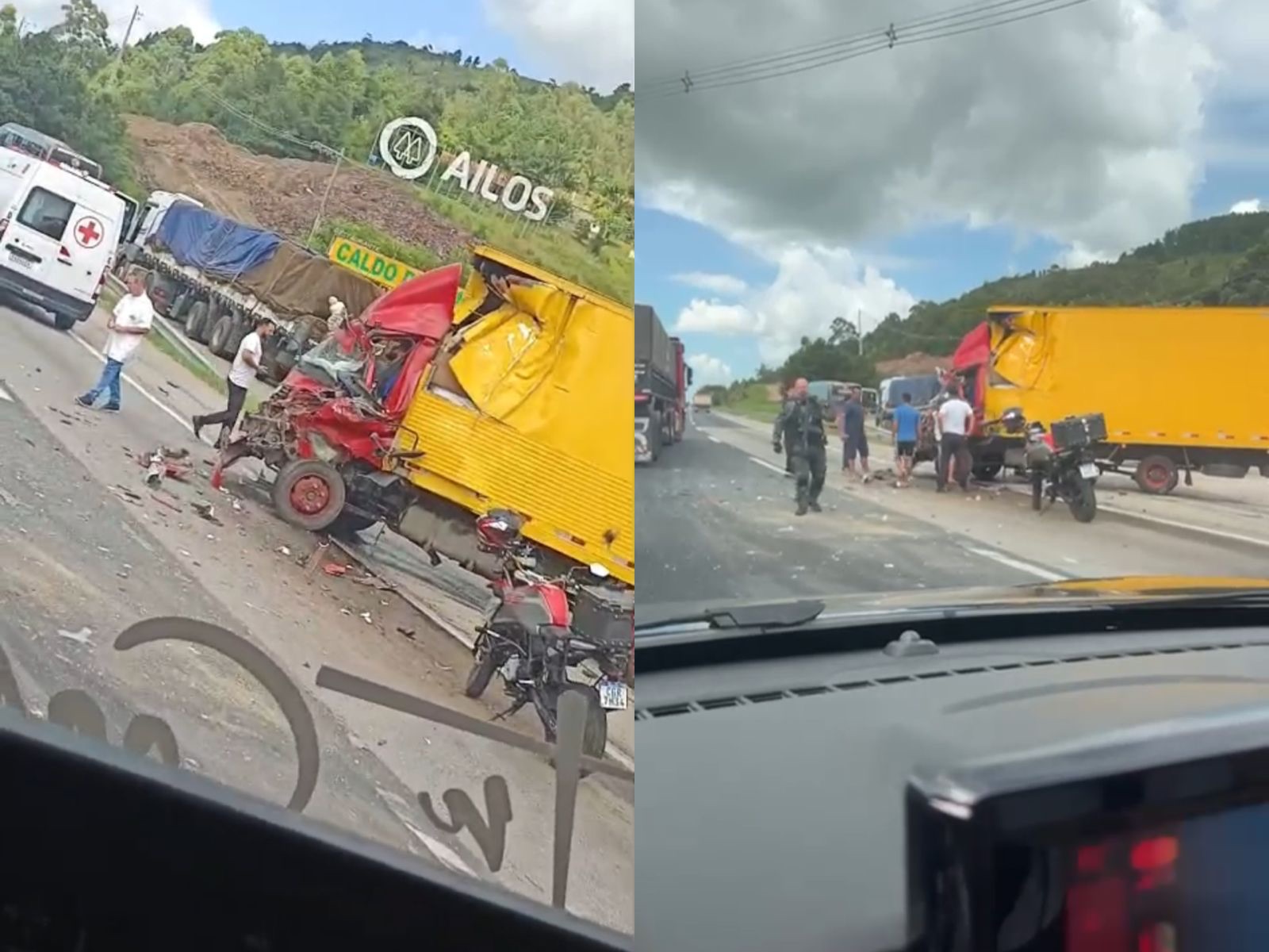 Grave acidente com caminhões em Tijucas deixa fila quilométrica na BR-101