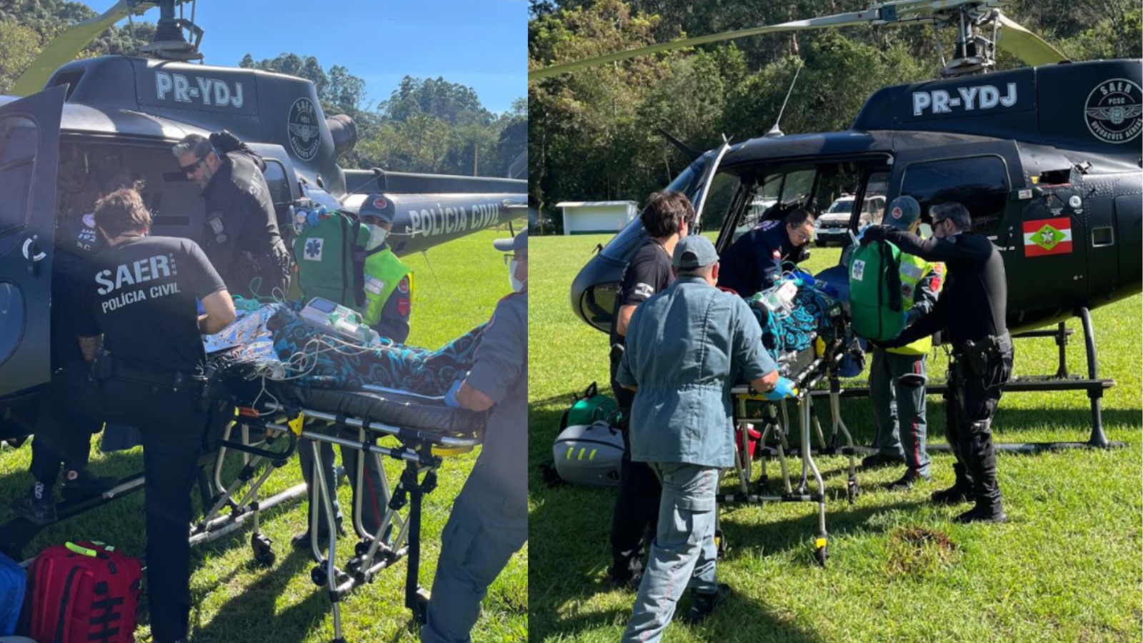 Jovem sofre parada cardíaca após picada de abelha e é resgatado de helicóptero no Oeste de SC