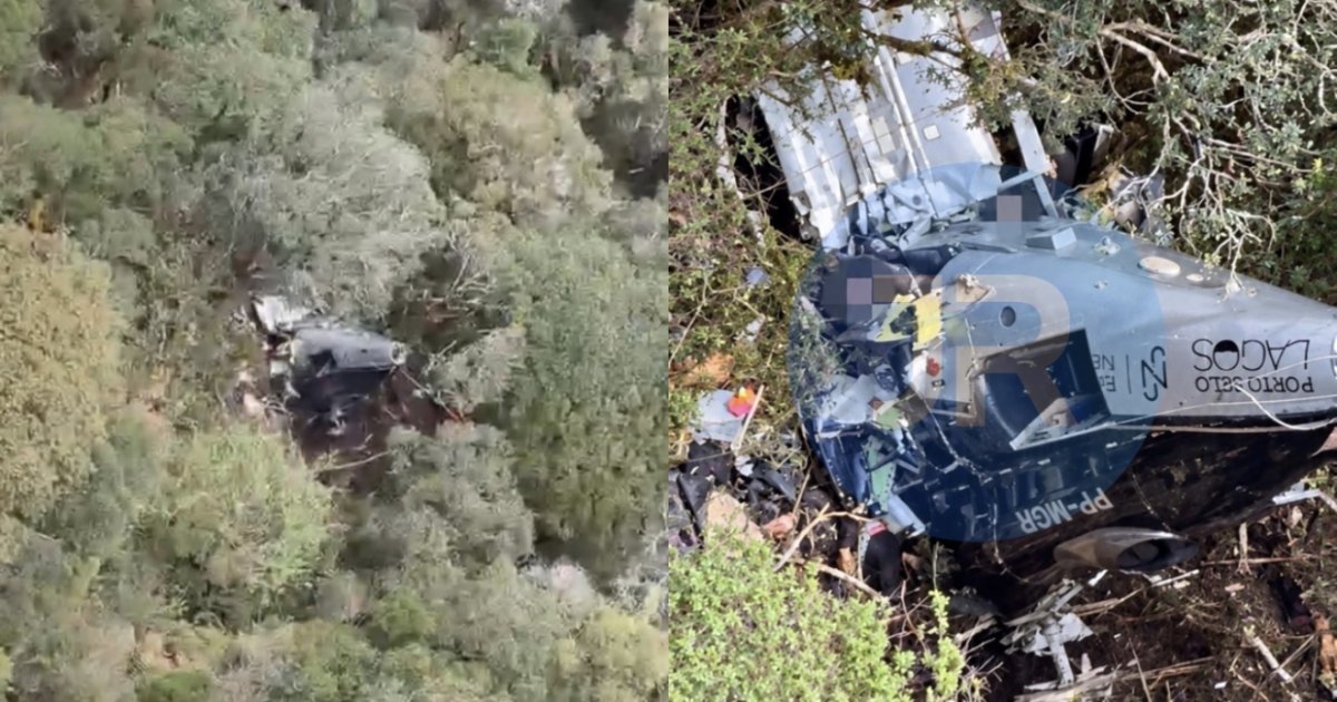 vídeos mostram local da queda de helicóptero na Serra Catarinense